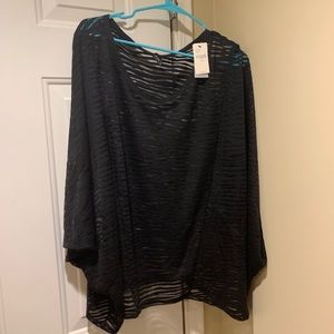 Sheer black tiger print top